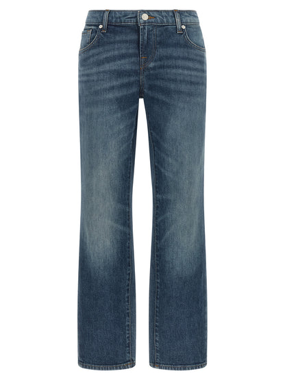 7 For All Mankind Blue Cotton Tapered Jeans