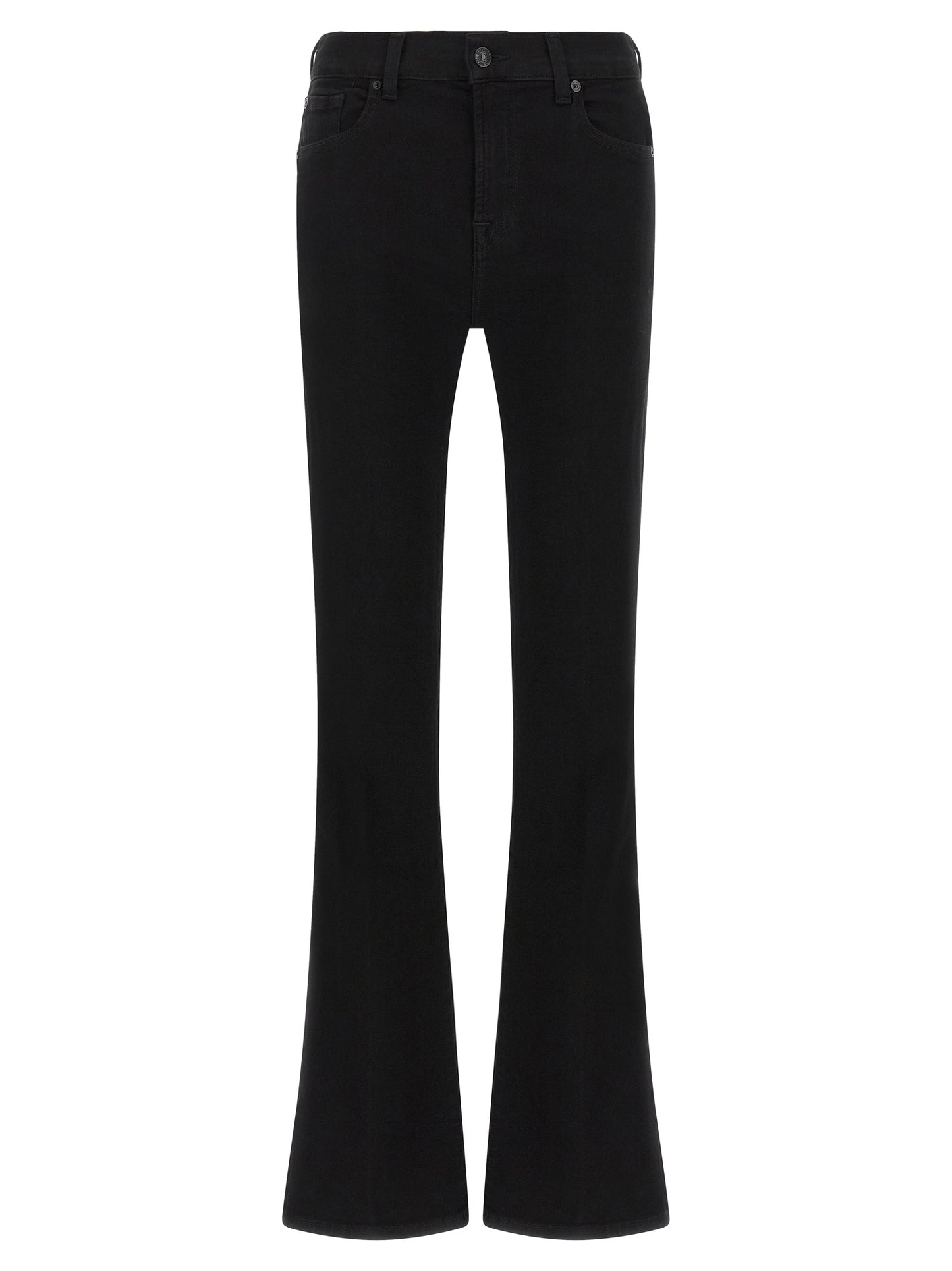 7 For All Mankind Black Cotton Bootcut Jeans