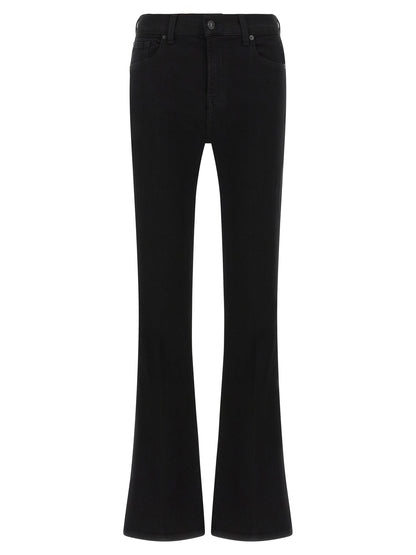 7 For All Mankind Black Cotton Bootcut Jeans
