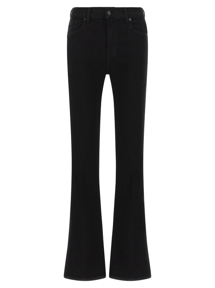7 For All Mankind Black Cotton Bootcut Jeans
