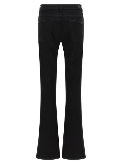 7 For All Mankind Black Cotton Bootcut Jeans