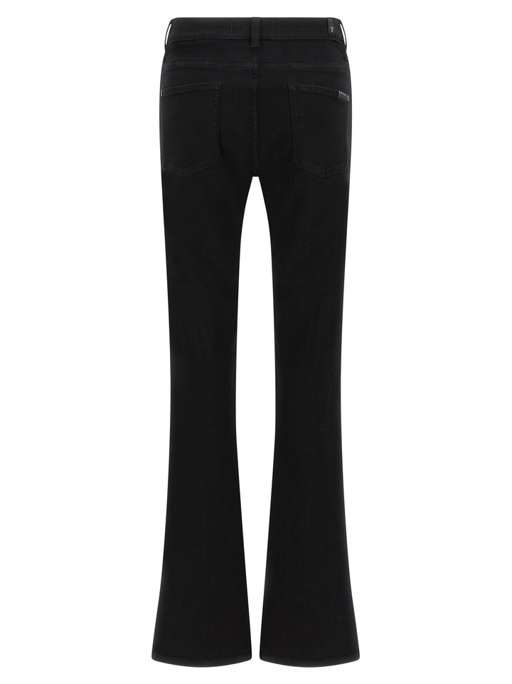 7 For All Mankind Black Cotton Bootcut Jeans