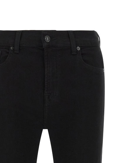 7 For All Mankind Black Cotton Bootcut Jeans