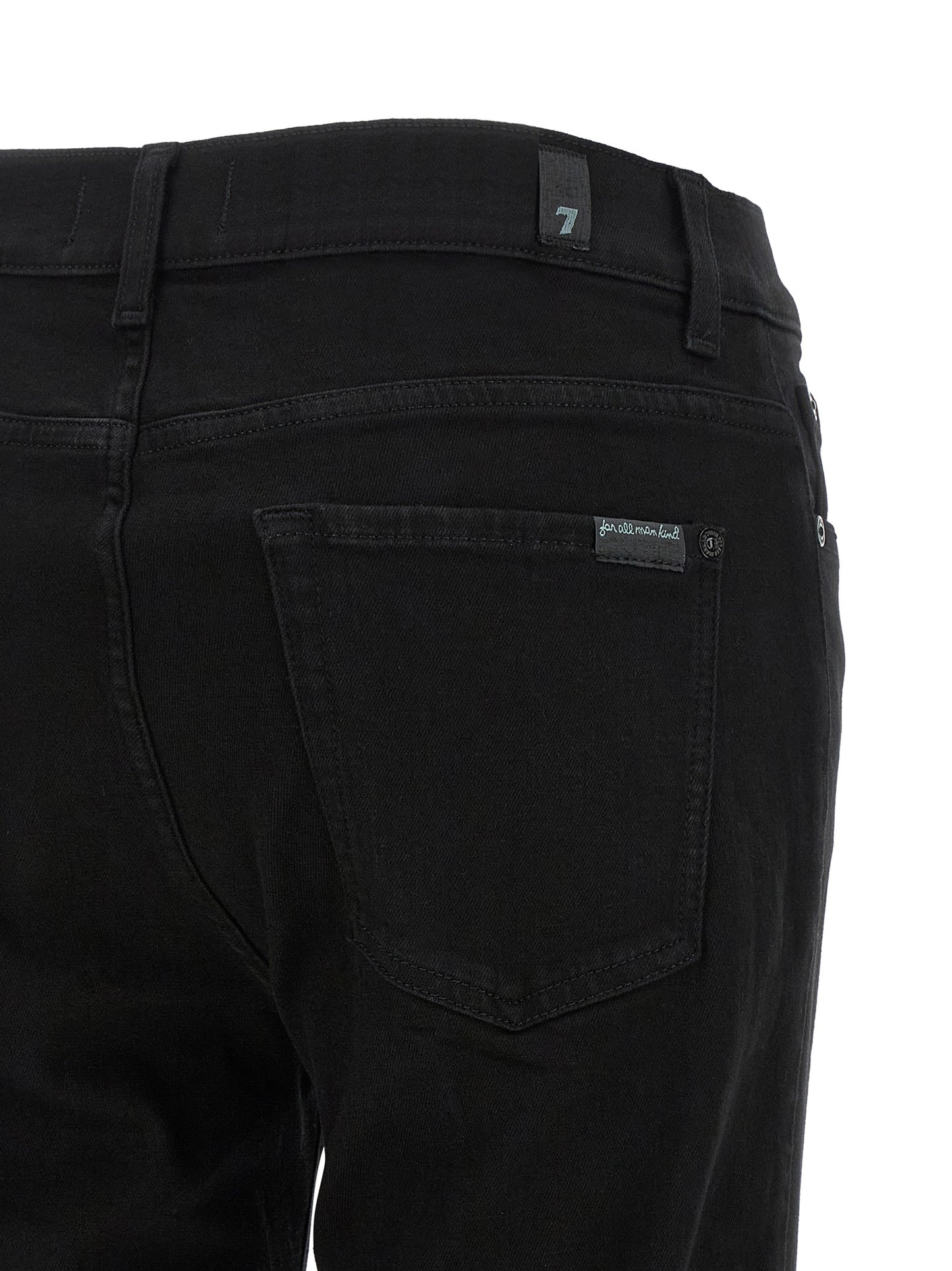 7 For All Mankind Black Cotton Bootcut Jeans