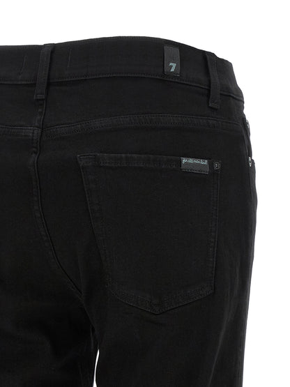 7 For All Mankind Black Cotton Bootcut Jeans