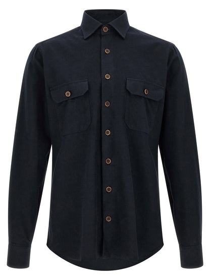 BORRIELLO Blue Cotton Blouse