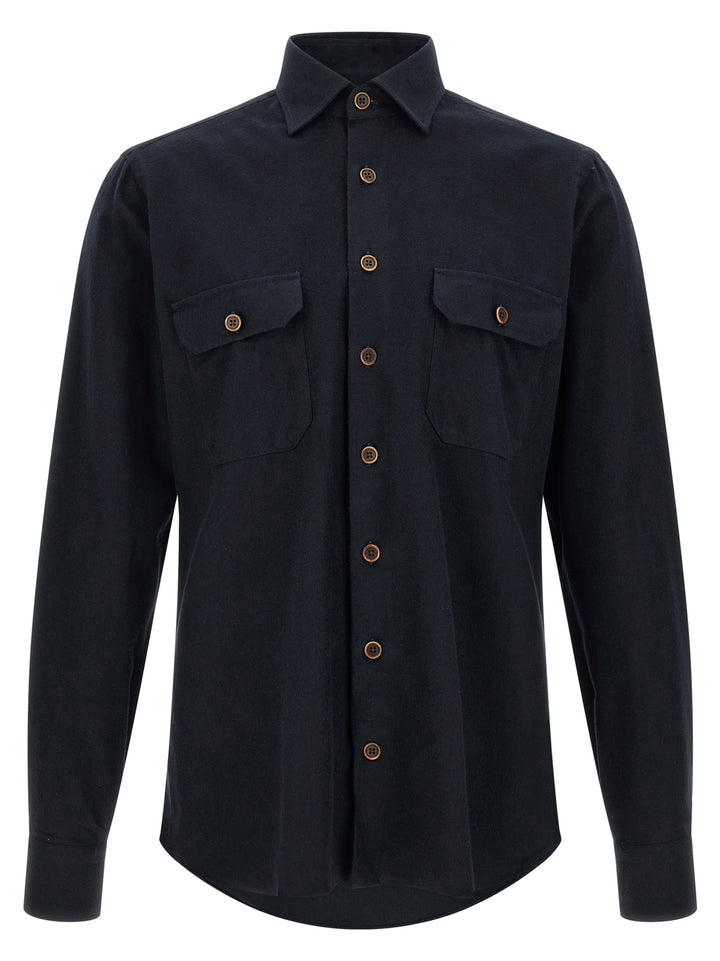 BORRIELLO Blue Cotton Blouse