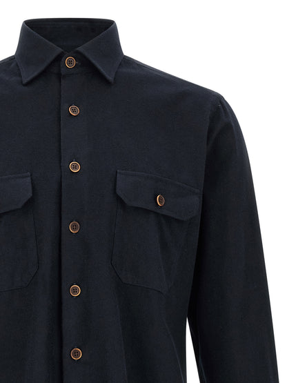 BORRIELLO Blue Cotton Blouse