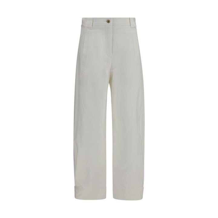 Max Mara White Cotton Cropped Pants
