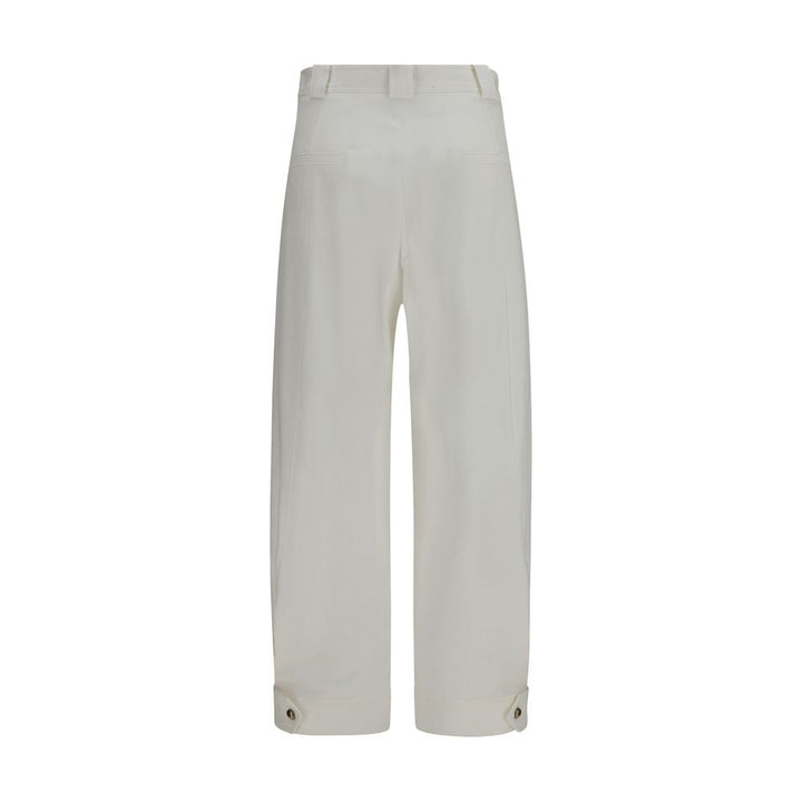 Max Mara White Cotton Cropped Pants