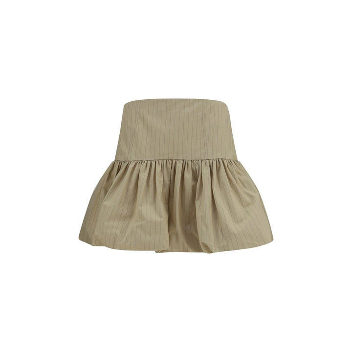 Ganni Beige Cotton Mini Skirt