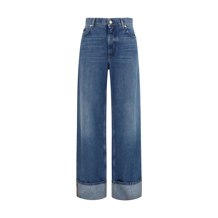 Dolce & Gabbana Blue Cotton Straight-Leg Jeans