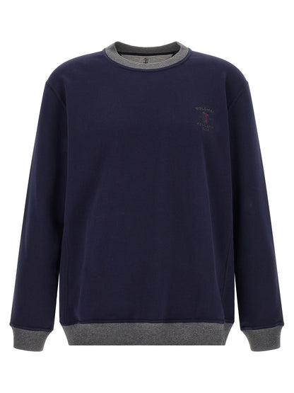 Brunello Cucinelli Blue Cotton Sweatshirt