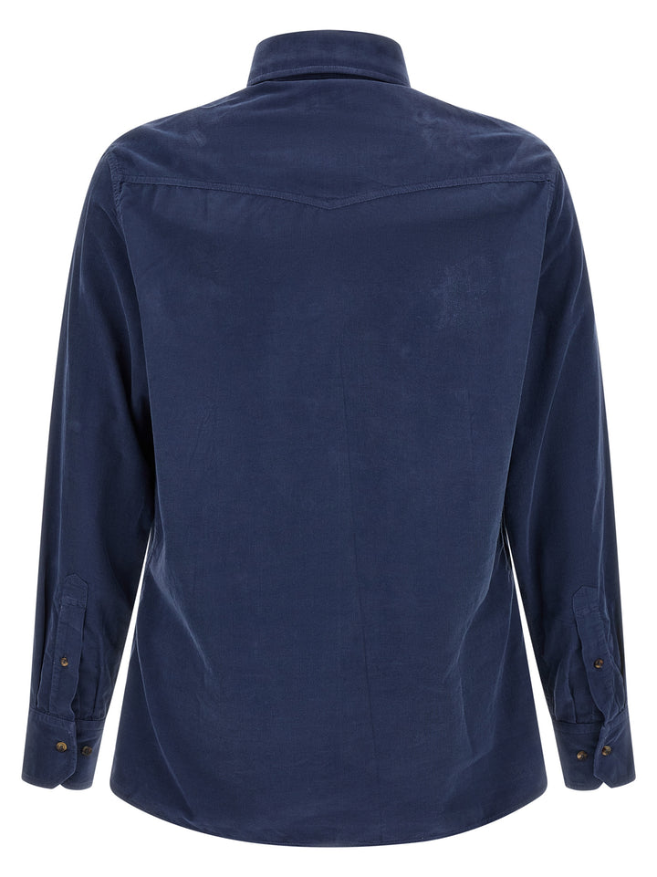 Brunello Cucinelli Blue Cotton Blouse