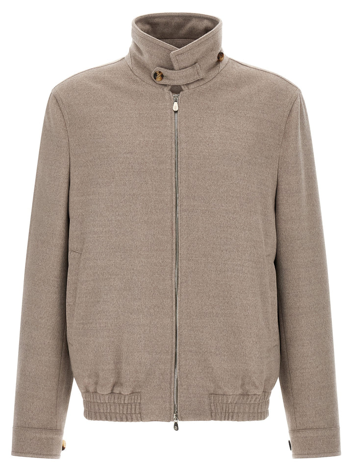 Brunello Cucinelli Beige Virgin Wool Bomber