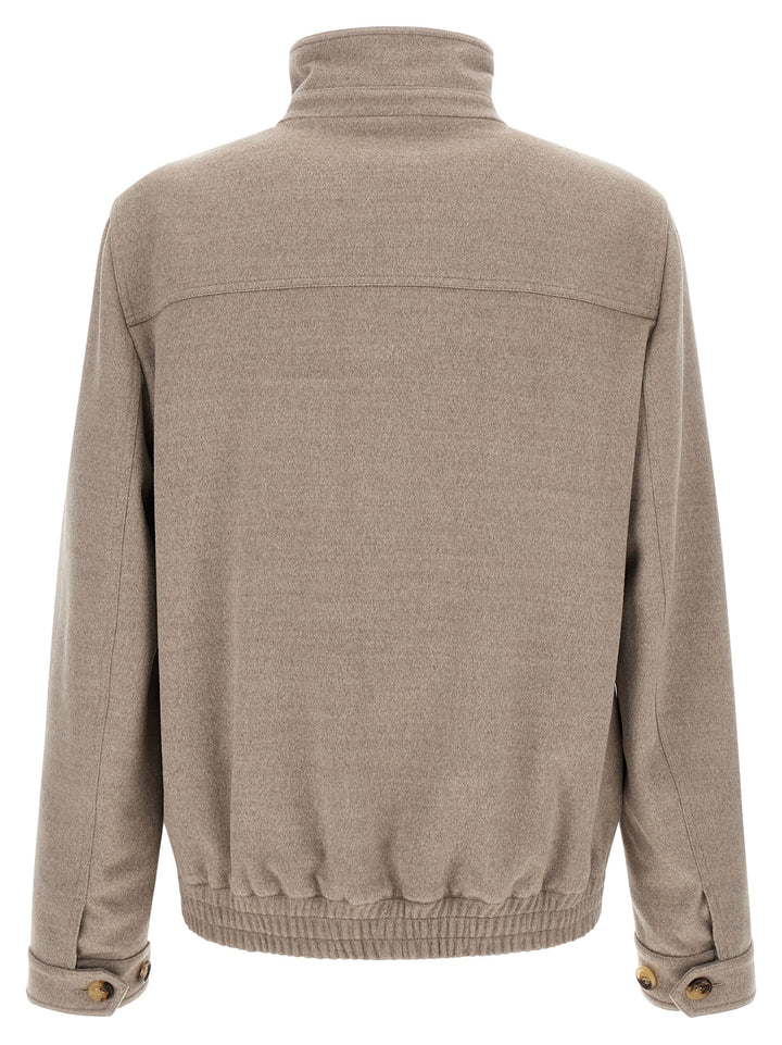 Brunello Cucinelli Beige Virgin Wool Bomber