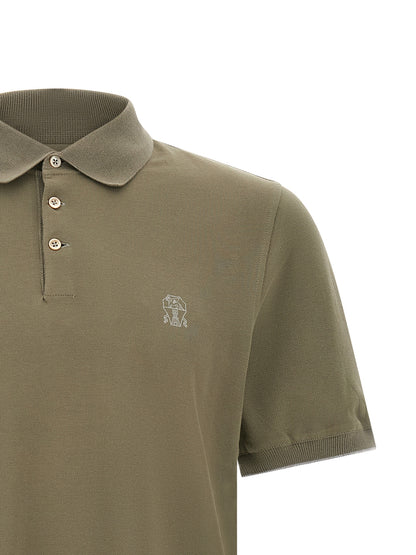 Brunello Cucinelli Bicolor Cotton Polo Shirt