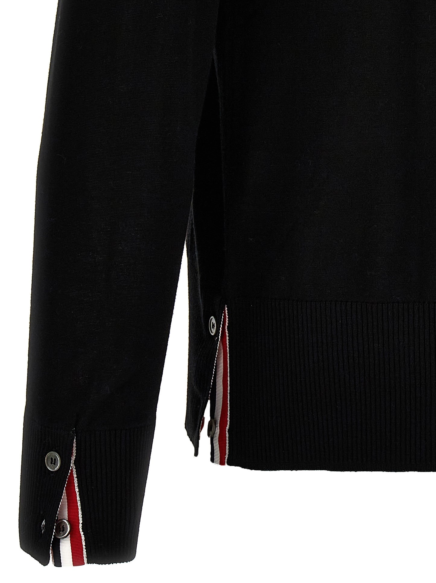 Thom Browne Black Virgin Wool Cardigan