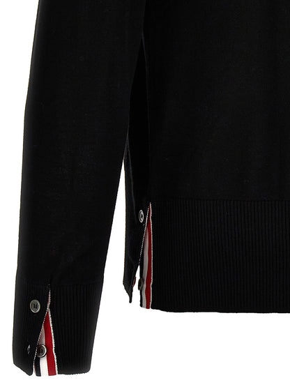 Thom Browne Black Virgin Wool Cardigan