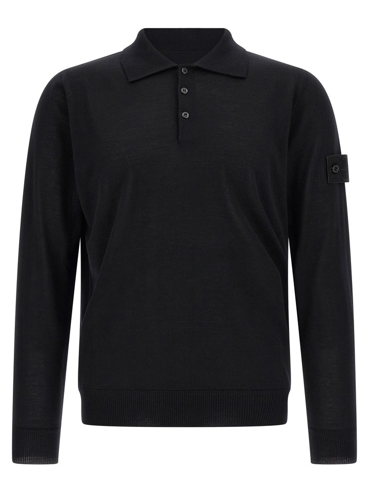 Stone Island Black Virgin Wool Cardigan