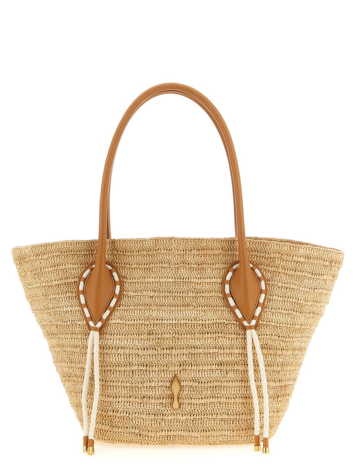 Christian Louboutin Beige Raffia Tote Bag