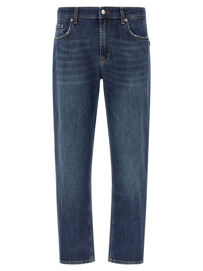 Department 5 Blue Cotton Cropped Jeans
