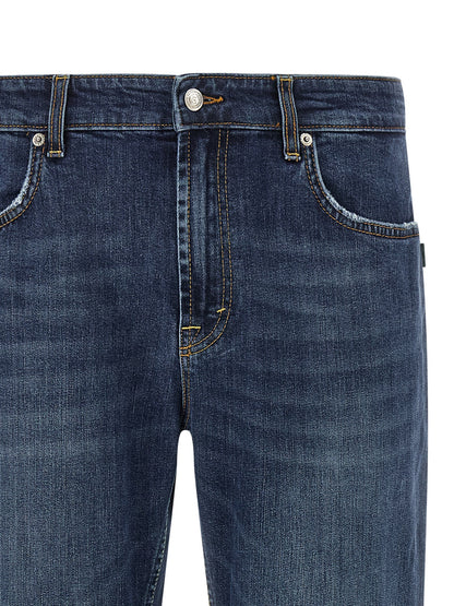 Department 5 Blue Cotton Cropped Jeans
