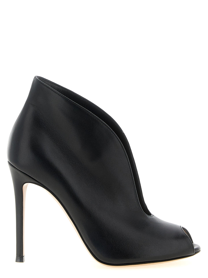 Gianvito Rossi Black Lamb Leather Ankle Boots