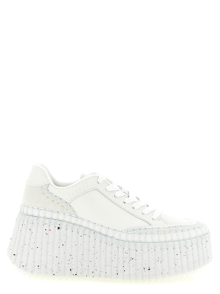 Chloé White Polyester Wedge Sandals