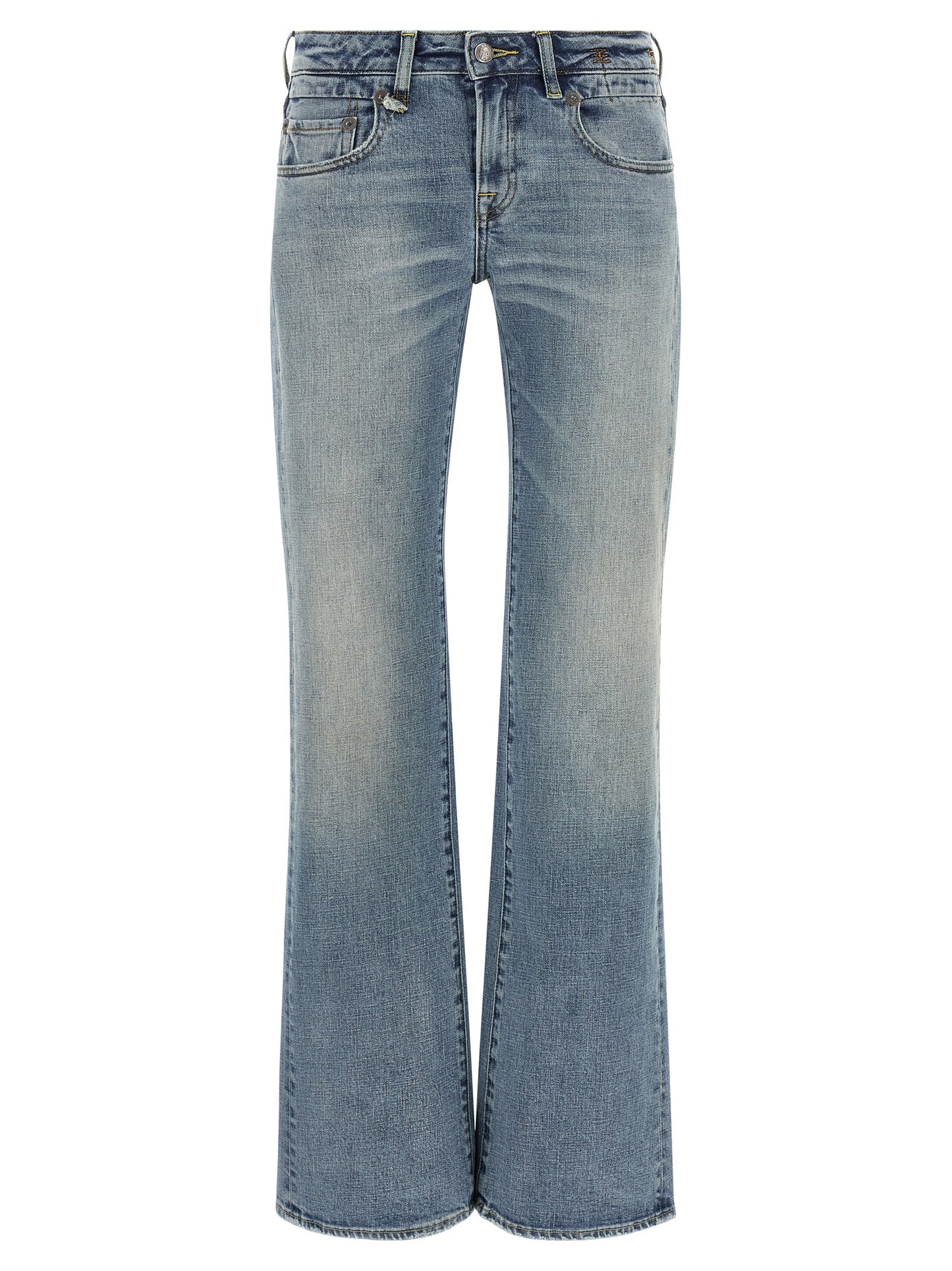 R13 Blue Cotton Flared Jeans