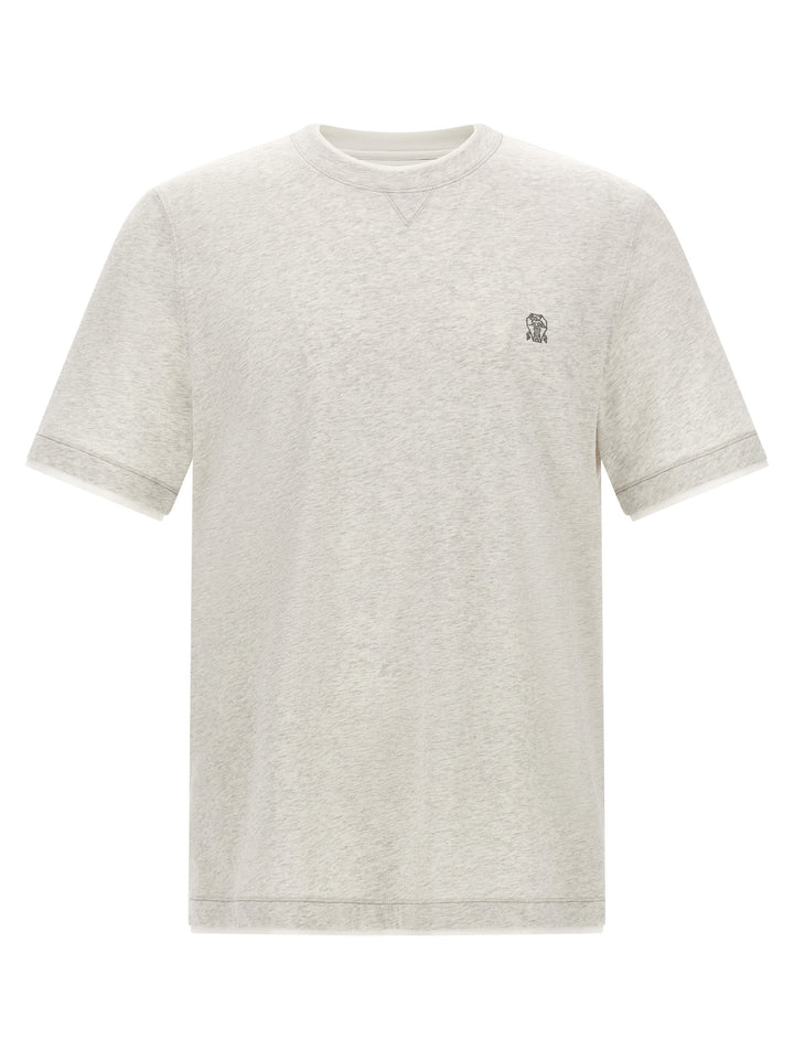 Brunello Cucinelli Gray Cotton T-Shirt