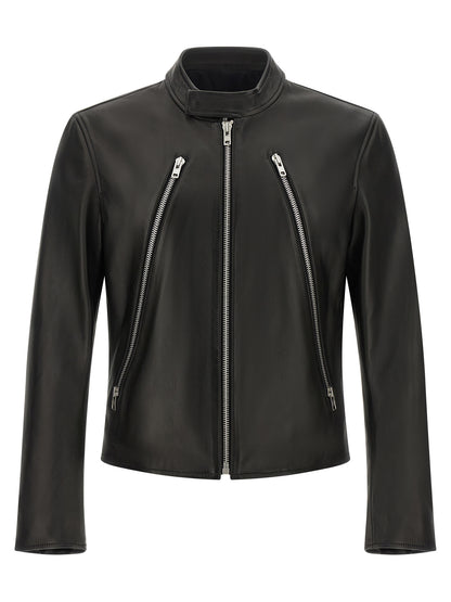 Maison Margiela Black Lamb Leather Leather Jacket
