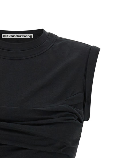 Alexander Wang Black Cotton Sleeveles T-Shirt