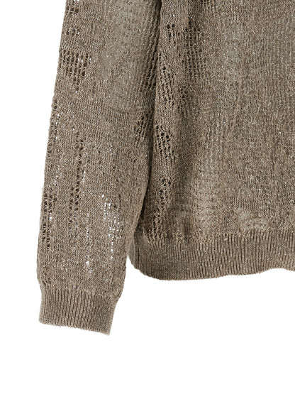 Brunello Cucinelli Brown Linen Cardigan