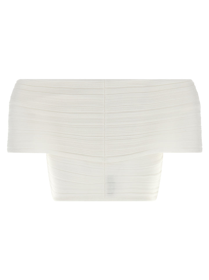 ANTONINO VALENTI White Viscose Sleeveles T-Shirt