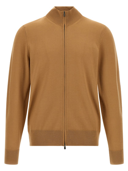Hugo Boss Brown Virgin Wool Cardigan