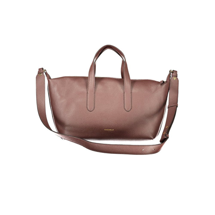 Coccinelle Brown Leather Womens Bag with Handles and Shoulder Strap