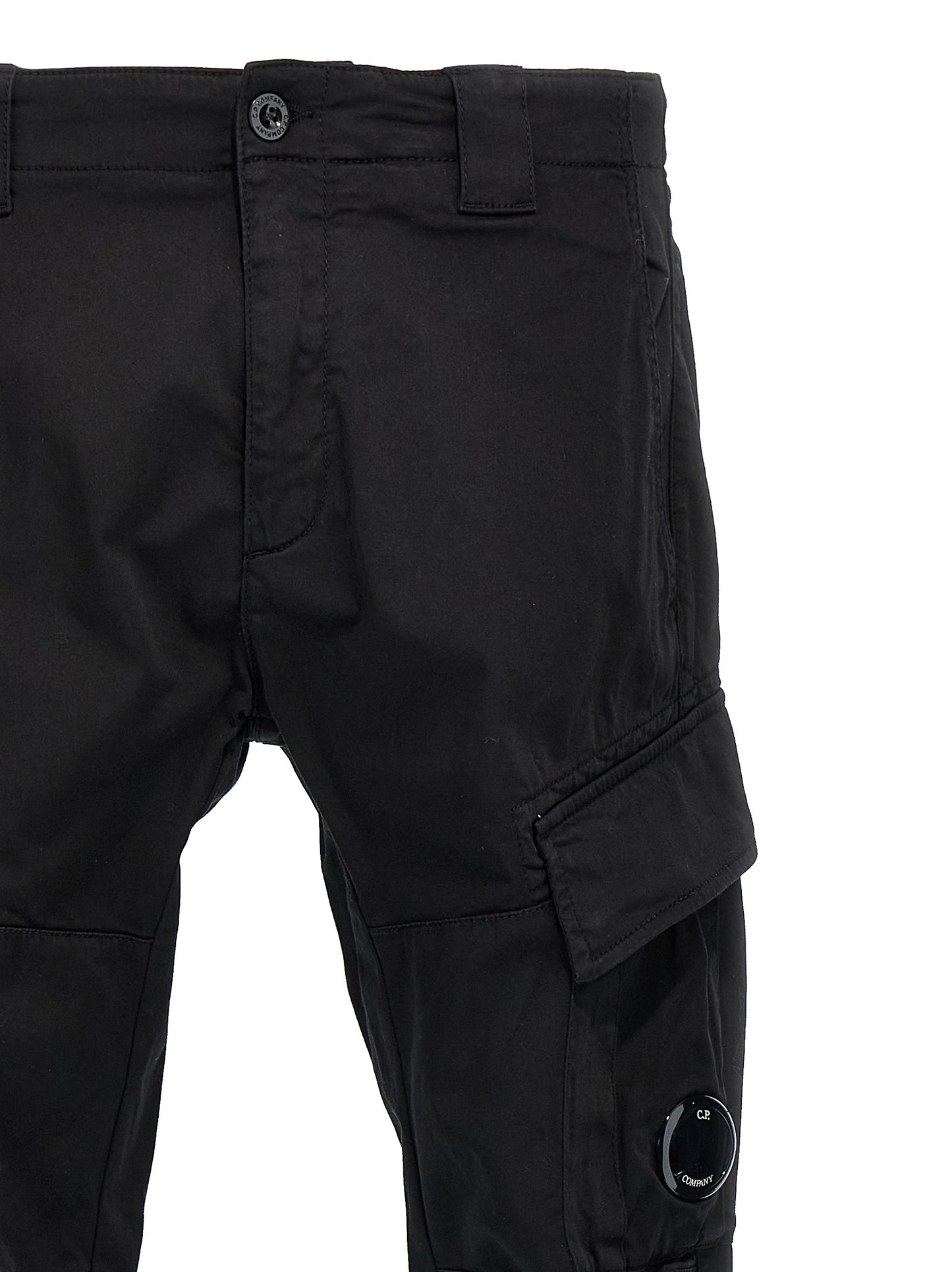 C.P. Company Black Cotton Cargo Pants