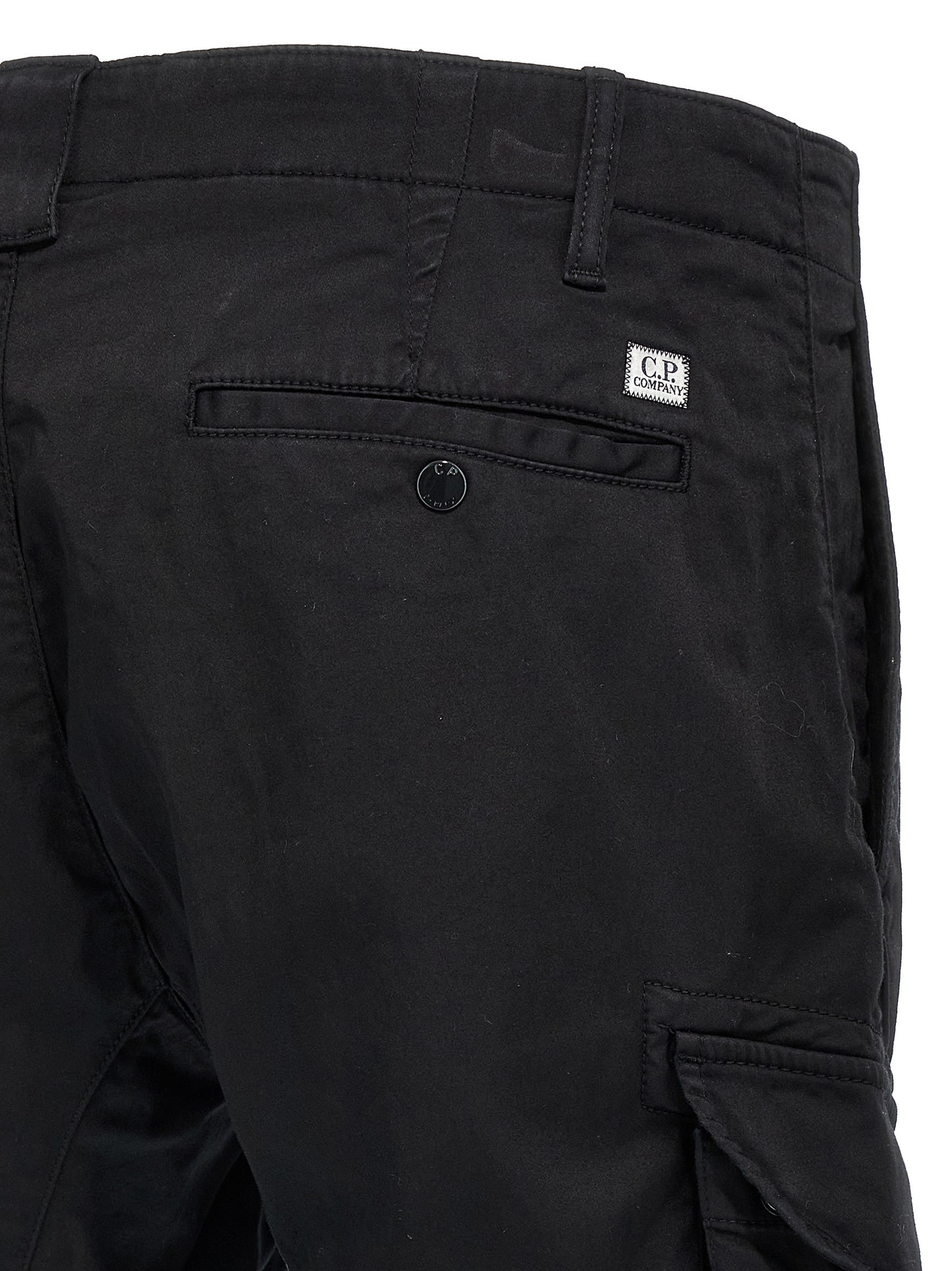 C.P. Company Black Cotton Cargo Pants