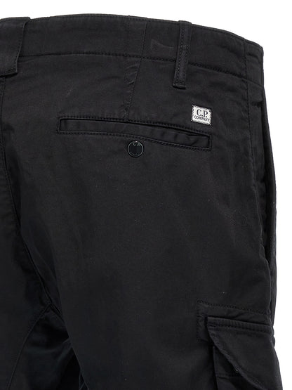 C.P. Company Black Cotton Cargo Pants