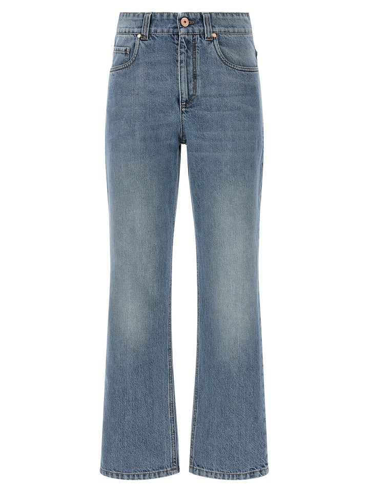 Brunello Cucinelli Blue Cotton Relaxed Fit Jeans
