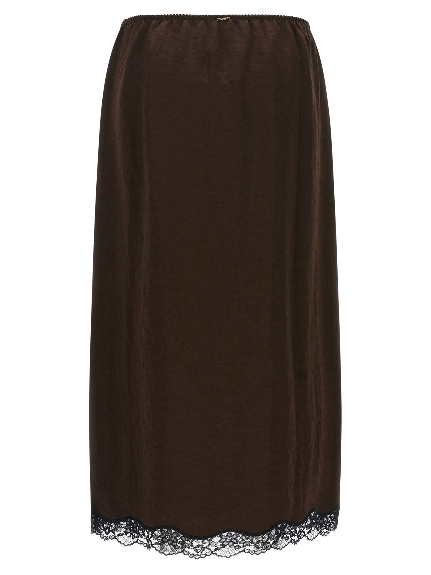 Twinset Brown Marabou Midi Skirt