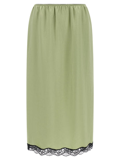 Twinset Bicolor Marabou Midi Skirt