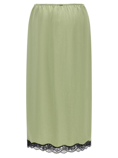 Twinset Bicolor Marabou Midi Skirt