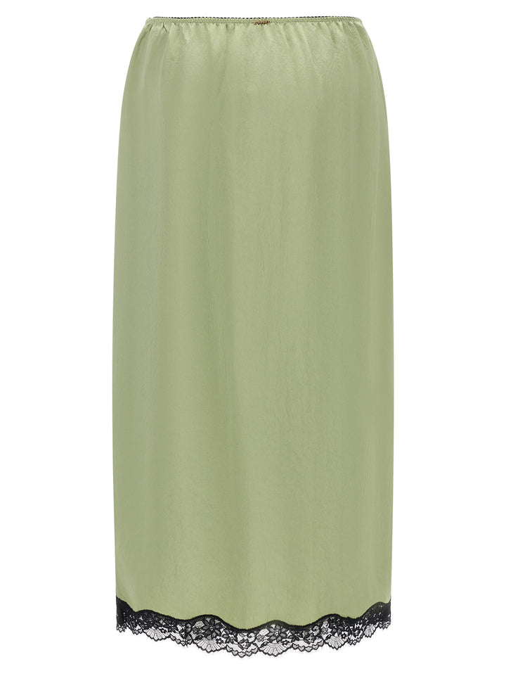 Twinset Bicolor Marabou Midi Skirt