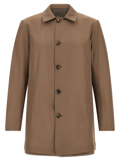 Pal Zileri Brown Wool Coat