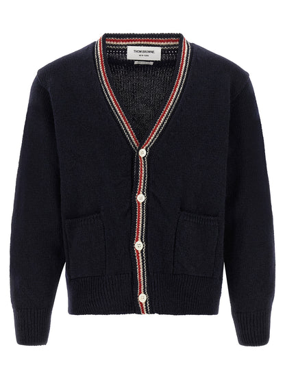 Thom Browne Blue Wool Cardigan