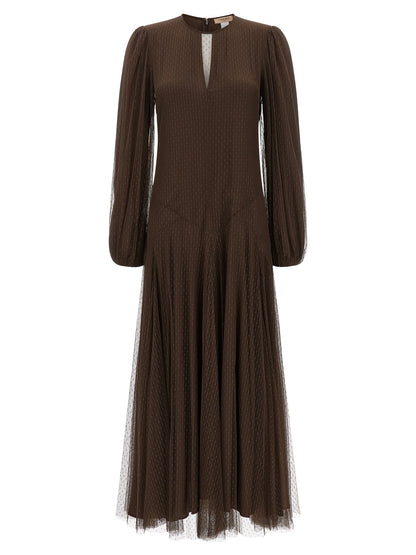 Twinset Brown Polyester Long Dress