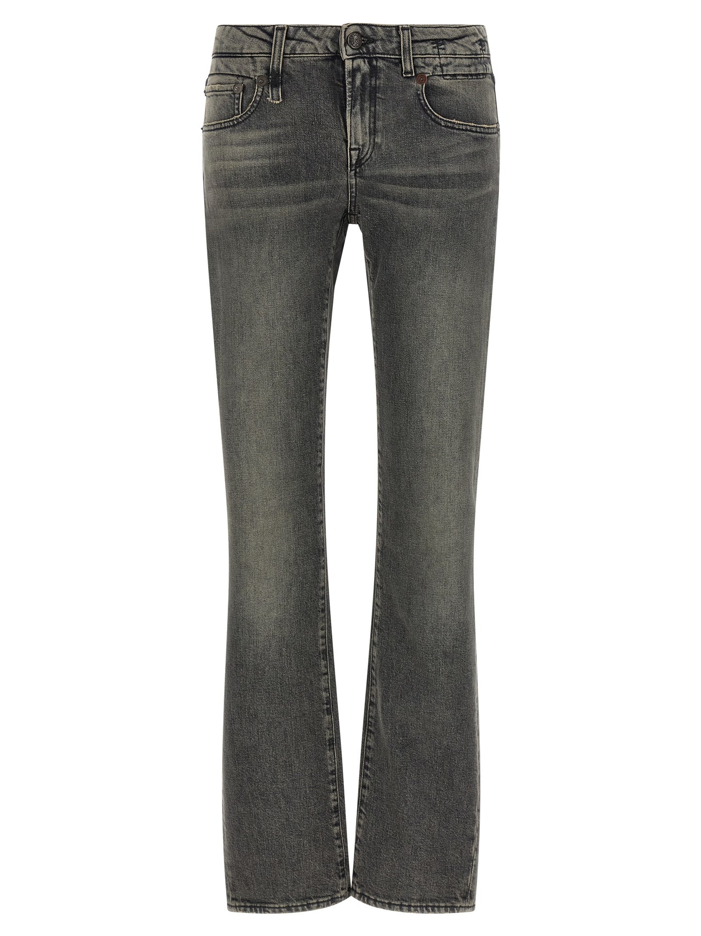 R13 Black Cotton Bootcut Jeans
