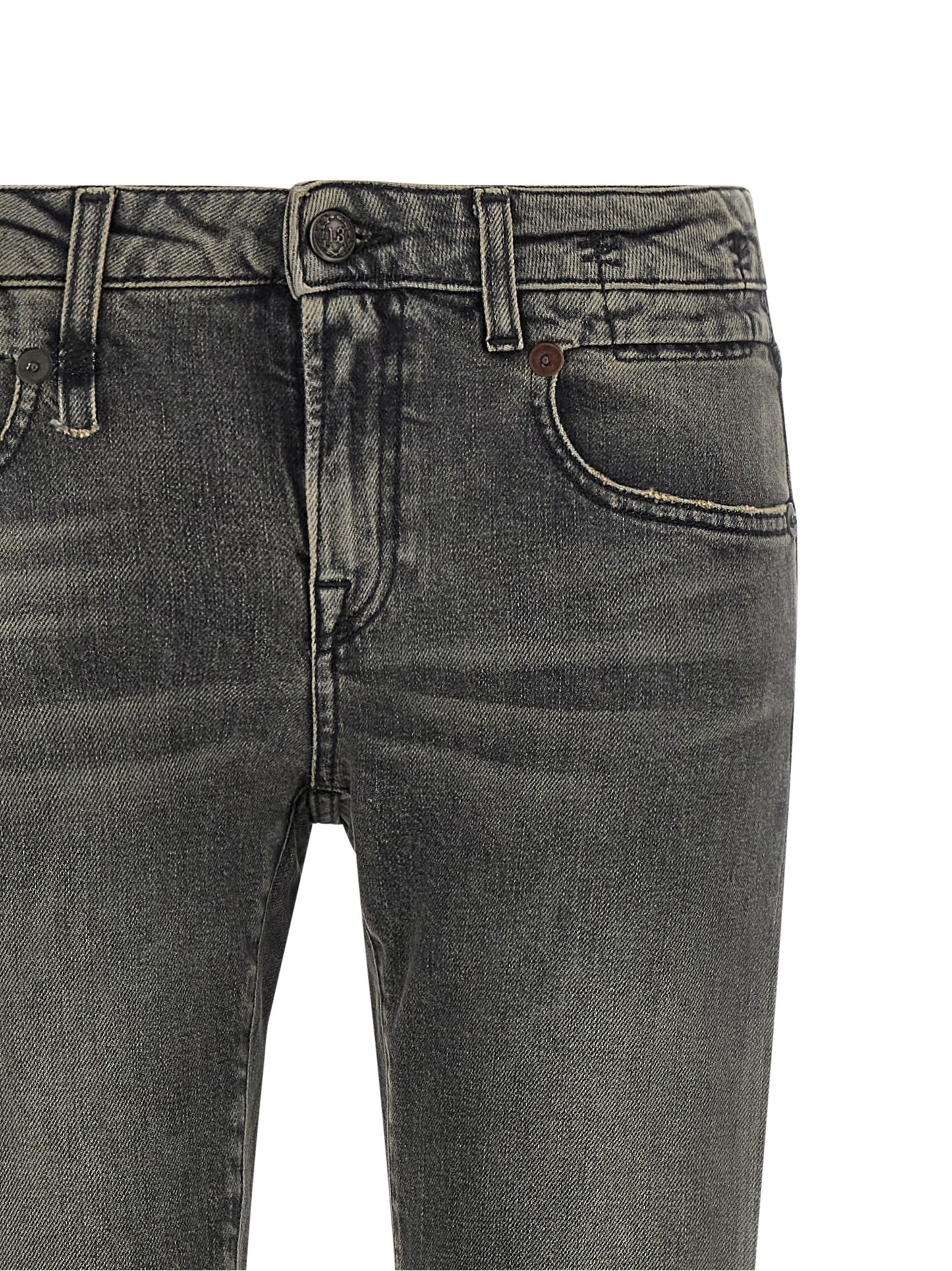 R13 Black Cotton Bootcut Jeans